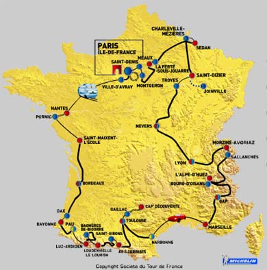 2003 Tour de France Map